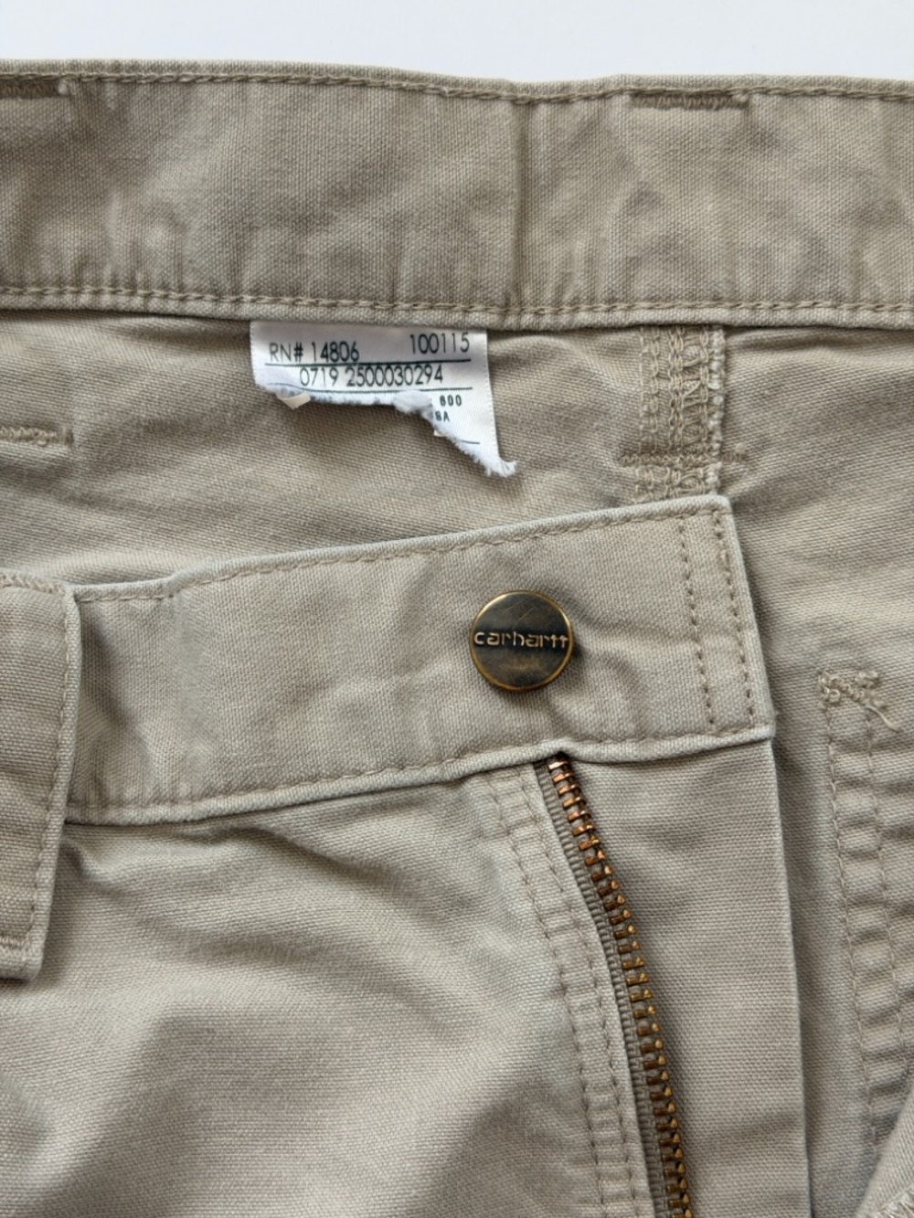 Carhartt B151 Dungaree Fit Pants Mens 32x29 Tan Carpenter Workwear Utility - Picture 2 of 9